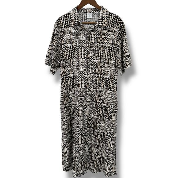 Nottibianche Casual Linen Blend Maxi Dress Womens Sz M Button Front Pockets - Picture 1 of 5